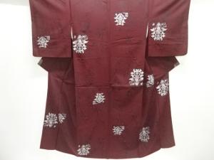 大正ロマン　花更紗模様織り出し着物